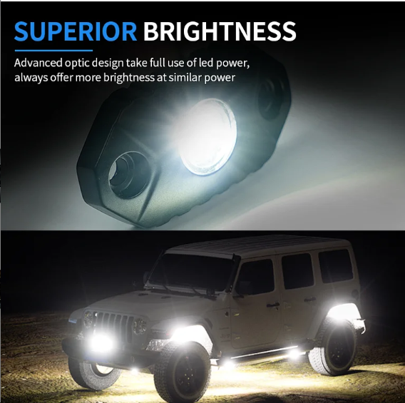 Aurora Rock Light, puddle light, WHITE Housing, CREE LEDS 9W each (1 Rock Light)