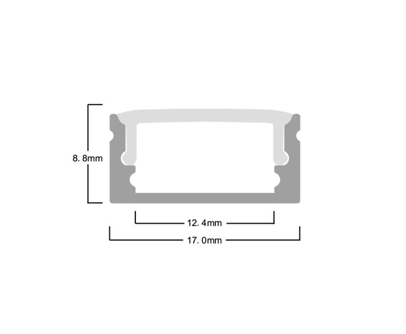 12MM Rigid Aluminum U Channel for SMD5050/SMD3528 IP68 LED Strips