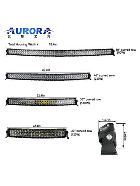20 Inch Curved Marine Double Row Marine LED Light Bar - Combo Beam 19,000 Lumen