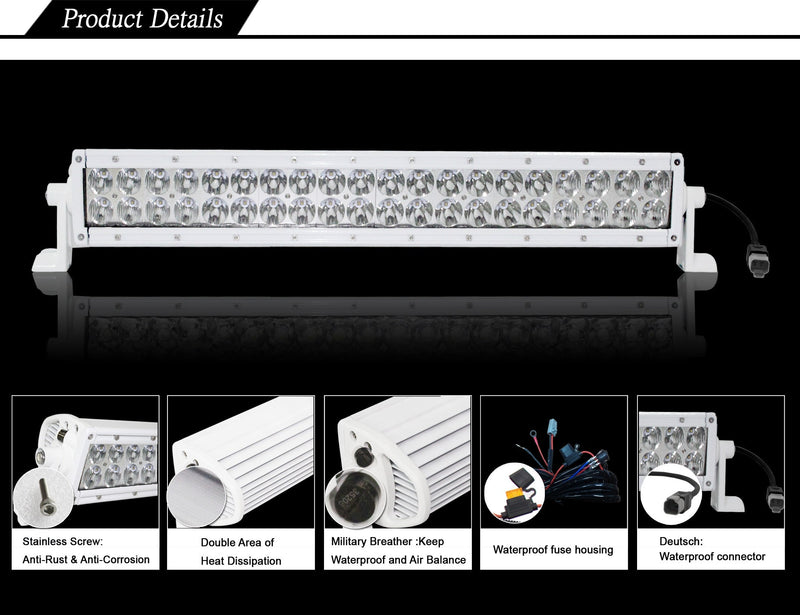 Aurora 10 Inch Marine Double Row Marine LED Light Bar - Combo Beam 8,560 Lumen