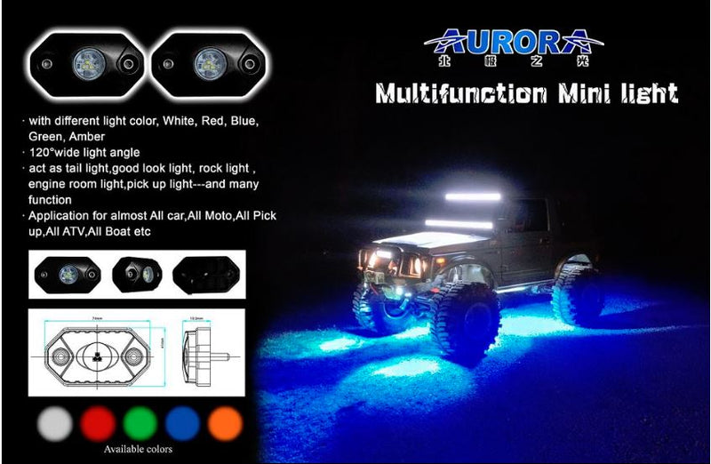 Aurora Multi Color RGB LED Rock Light Kit